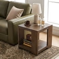 thumbnail image 3 of Dayalane Modern Farmhouse Style Wood End Table, 2-Tier Open Storage Rectangular Bedside Table, Minimalist Accent End Table for Small Space Sofa Bedroom, Brown, 3 of 10