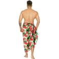 thumbnail image 3 of LA LEELA Men's Swim Bath Trunk Swimsuit Regular Surfing Swimwear Sarong Long Pareo Beach Wrap One Size Red, Leaves Summer Vacation Aloha, 3 of 3