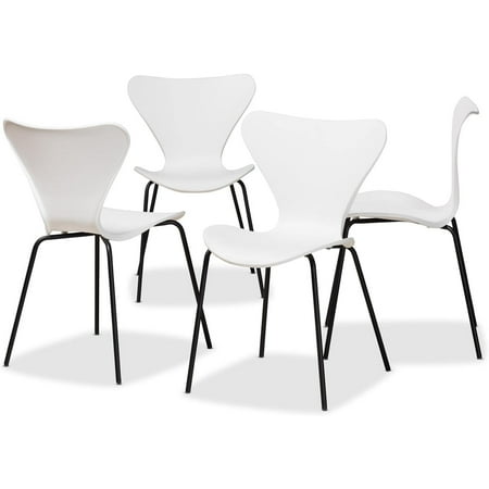 UPC 193271215089 product image for Baxton Studio Jaden White Plastic and Black Metal Dining Chair (Set of 4) | upcitemdb.com