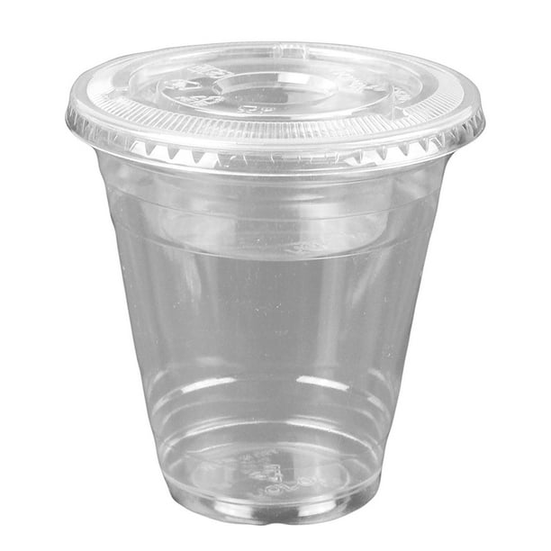 12oz Clear Plastic Cups w/ 4oz Parfait Insert & Lids (3piece) Dessert Cups (50 Count, Flat Lids