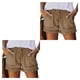 thumbnail image 3 of Pantalones cortos de mezclilla Qarigey con cordón de Cintura alta para mujer con bolsillo, 3 of 6
