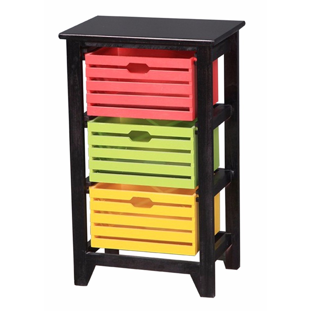 3Tier Wooden Storage ,Black