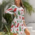 thumbnail image 5 of Fall Dresses for Women 2024, Gnomes Merry Christmas Womens Fall Dresses Long Sleeve Casual Tie Waist Clothes, Womens Fall Fashion 2024 Midi  Dresses Outfits with Pocket, 5 of 6