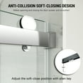 thumbnail image 5 of MCOCOD 62 to 66 in. W x 76 in. H Frameless Shower Door with Soft Close, 3/8" (10 mm) Clear Tempered Glass, Single Sliding Alcove Shower Doors, Chrome Finish, 5 of 10