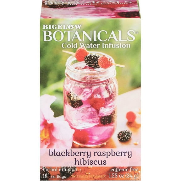 Bigelow Botanicals Cold Water Blackberry Raspberry Hibiscus Herbal Tea Bags - 18 ct- Pack of 2