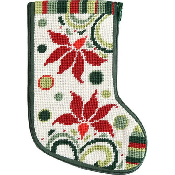 Modern Poinsettia Mini Stocking