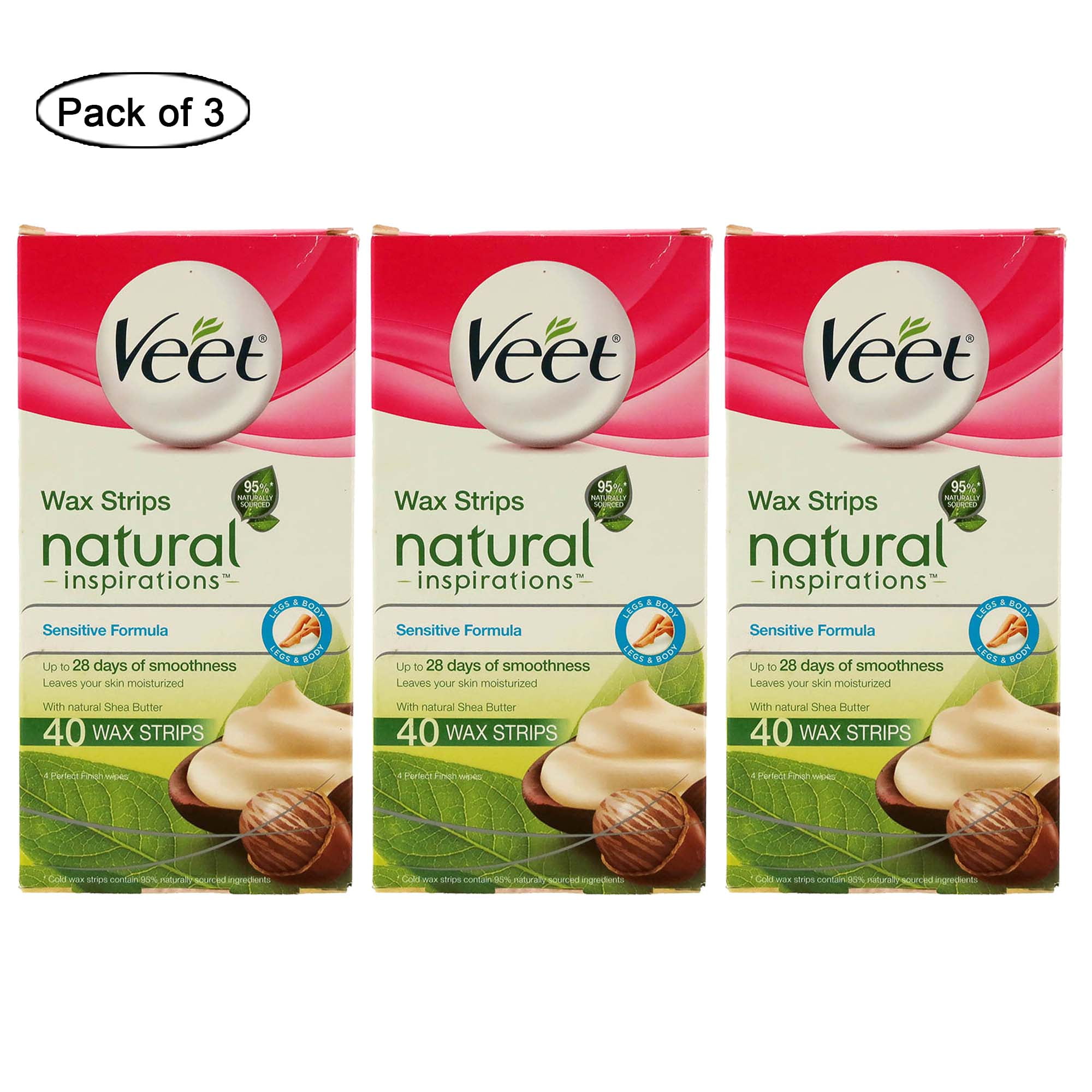 Veet® Natural Inspirations Wax Strips with Aloe Vera Pack of 3 (40