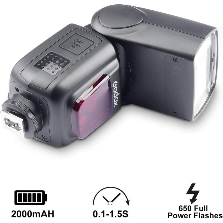 Godox V850III Flash pour Caméra, GN60 Speedlite 450 Flashs à Pleine  Puissance, Recharge 1,5s, HSS 1/8000s pour Appareil Photo Canon Nikon Sony  Fuji