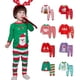thumbnail image 2 of Conjuntos de pijamas de algodón para niños y niñas, ropa de dormir de primavera y otoño para Navidad, 2 of 4