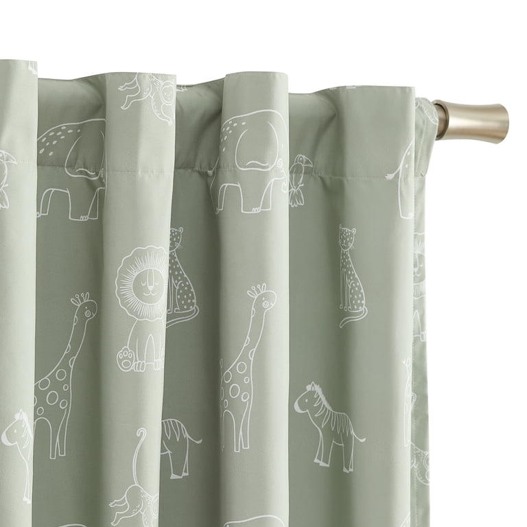 Ecologee Sage Safari Kids Blackout Curtain Panel, 84" photo 8