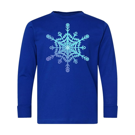 Inktastic Christmas Blue Ice Snowflake Long Sleeve Youth T-Shirt
