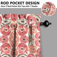 thumbnail image 5 of Pioneer Kitchen Curtains and Valance Set 24 Inch Tier Red Floral Flower Leaves Curtains Small Drapes for Cafe Living Room Bathroom Farmhouse 3 Pieces Set Rod Pocket, 5 of 6