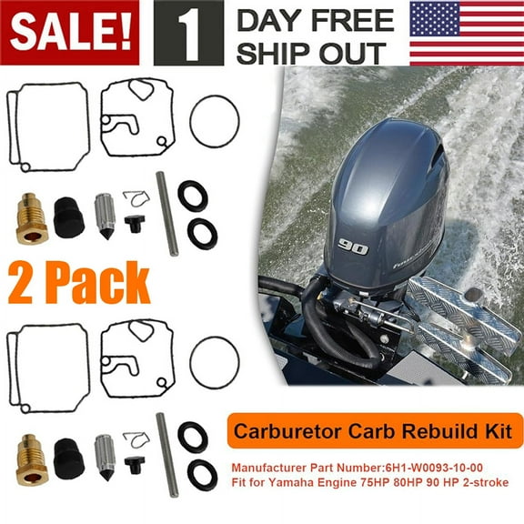 1/2/3 Packs Carburetor Carb Rebuild Kit Fit for Yamaha 75 80 90 HP 2-stroke 6H1-W0093-10-00