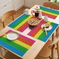 thumbnail image 5 of Retro Striped Placemats Set of 2, Green Brown Wood Grain Country Stripes Non-Slip Place Mats Washable Table Mats for Kitchen Dining Table Decorations Indoor/Outdoor, 5 of 9