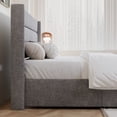 thumbnail image 5 of Amolife Queen Size Bed Frame, Lift Up Storage Platform Bed with Fabric Upholstered Panel Wingback Headboard, Light Gray, 5 of 13