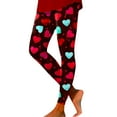 thumbnail image 2 of FASHOFT High Waisted Valentines Day Leggings for Women Soft Love Heart Printing Legging Tights Casual Yoga Pants Red M, 2 of 5