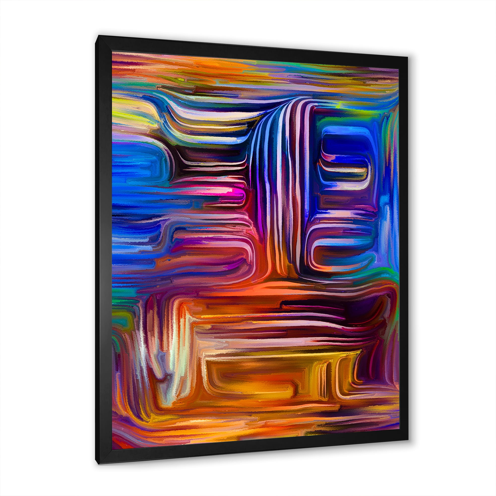 Designart 'Colour Spiral Fusion V' Modern Framed Art Print
