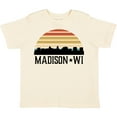 thumbnail image 3 of Inktastic Madison Wisconsin Skyline Retro Sunset Boys or Girls Toddler T-Shirt, 3 of 5