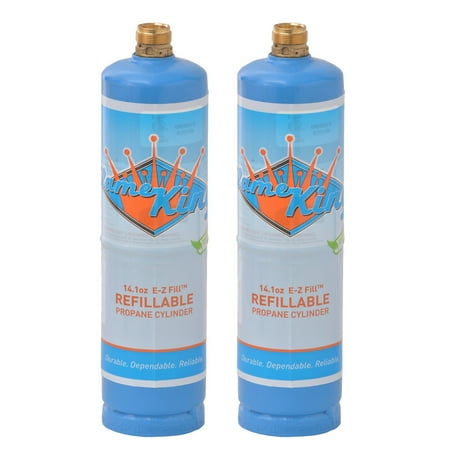 Flame King 1lb Empty Propane Cylinder, Propane Tank for Welding, 14.1 Oz (2 Pack)