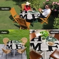 thumbnail image 4 of Eucalyptus Leaves Round Tablecloth for 36-44 Inch Tables,Fitted Table Cover with Elastic Edge,Rustic Botanical Plants Text Wood Grain Waterproof Outdoor Table Cloth Protector for Patio Garden Dinner, 4 of 9