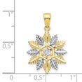 thumbnail image 3 of 10k Yellow Gold Snowflake Necklace Charm Pendant Winter, 3 of 7