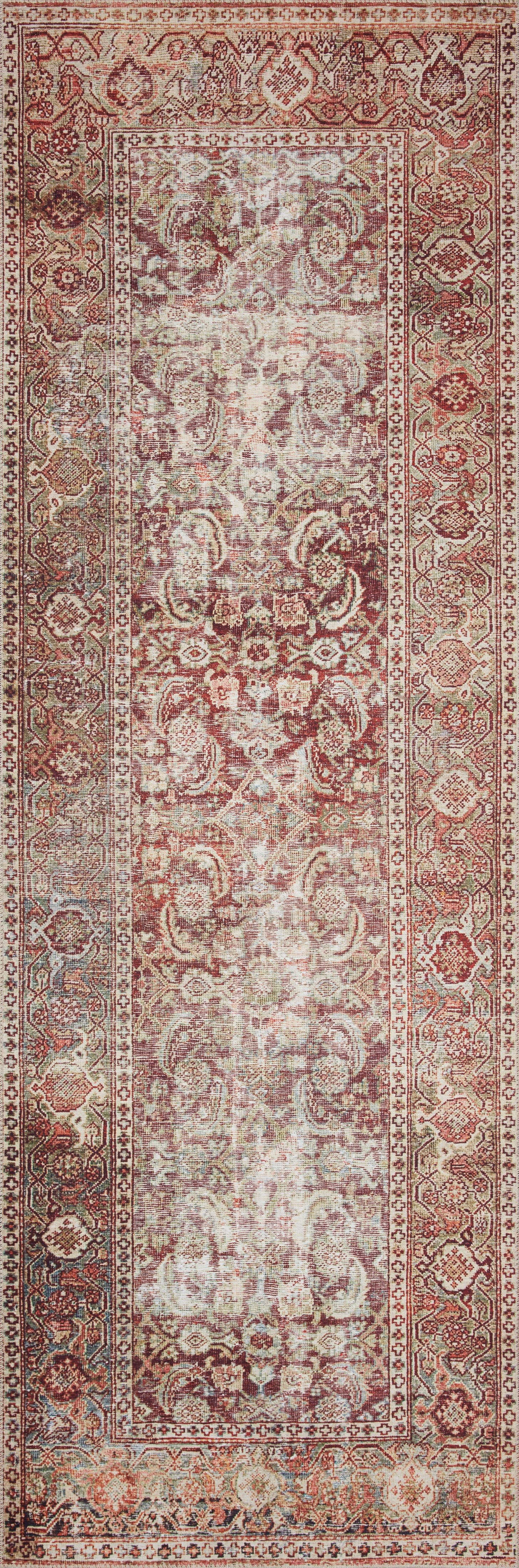 Loloi II Layla LAY-11 Printed Cinnamon / Sage Oriental Area Rug 2'-0" x 5'-0"