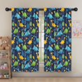 thumbnail image 5 of Blackout Kids Curtains,DarkBlue Colorful Dinosaurs Leaves Pattern Childrens Insulated Curtains Set Of 2,Bedroom Essentials,Toddler Room Decor 52"x63", 5 of 5