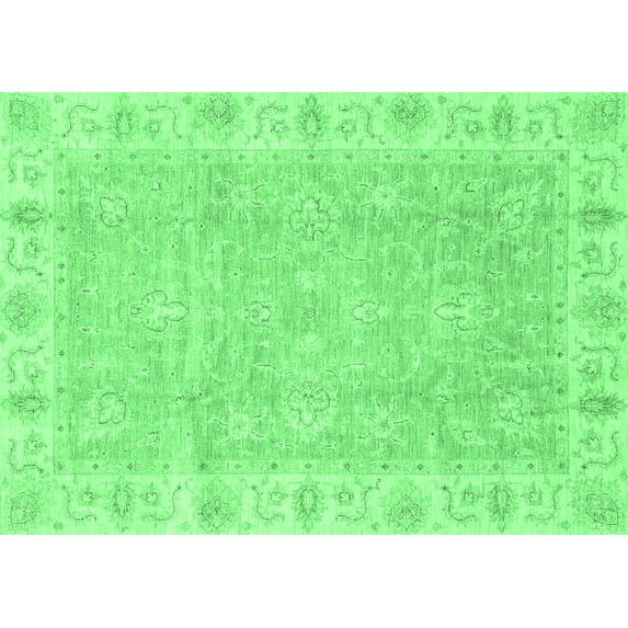 Ahgly Company Indoor Rectangle Oriental Emerald Green Traditional Area Rugs, 4' x 6'