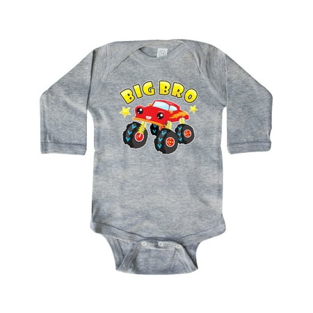 

Inktastic Monster Truck Big Bro Gift Baby Boy Long Sleeve Bodysuit