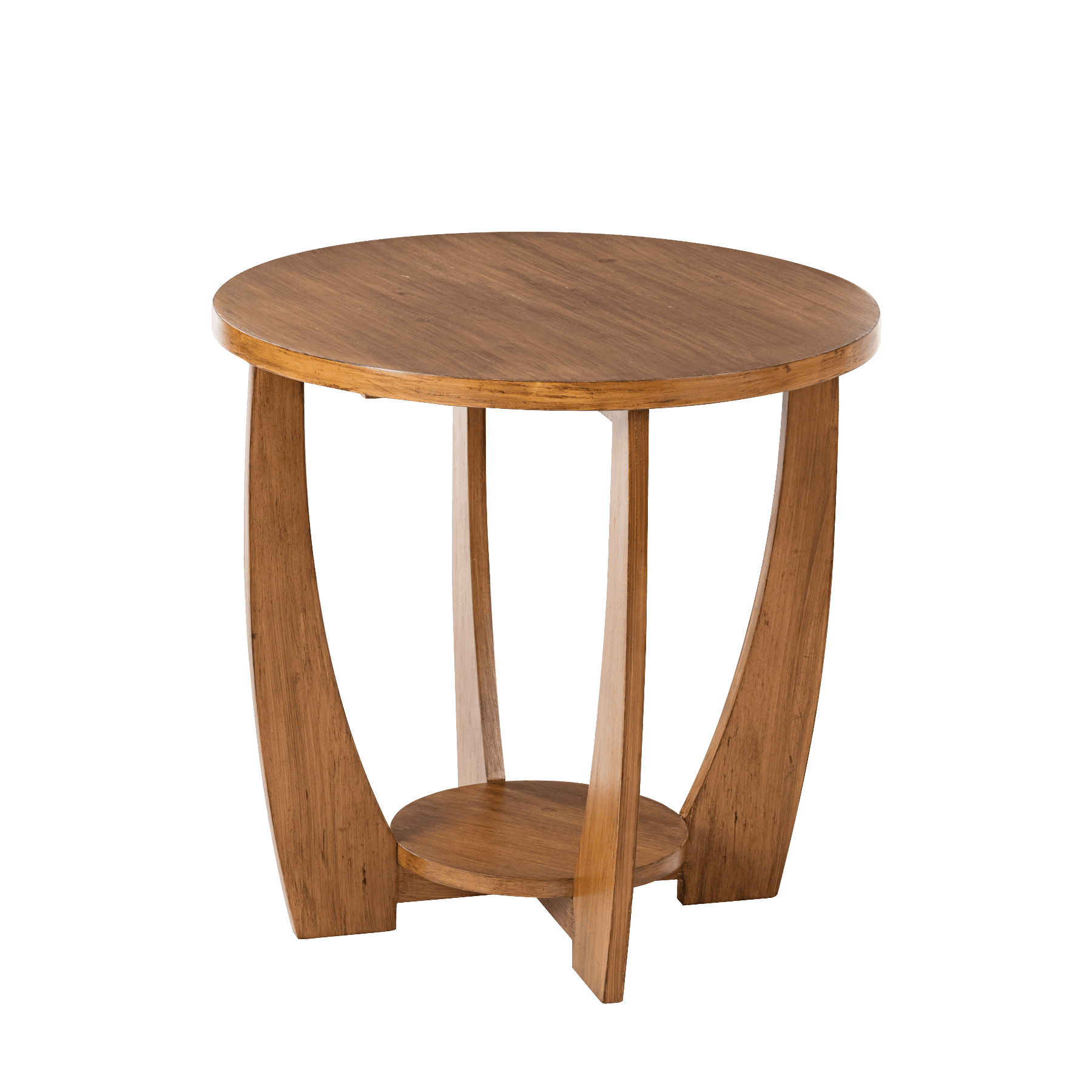 COZAYH Modern Rustic Farmhouse Stability Medium Density Fiberboard Circle End Table, Brown