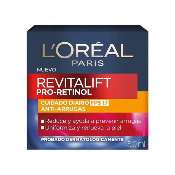 Crema facial L'Oréal Revitalift de día pro-retinol y FPS 17 antiarrugas 50 ml