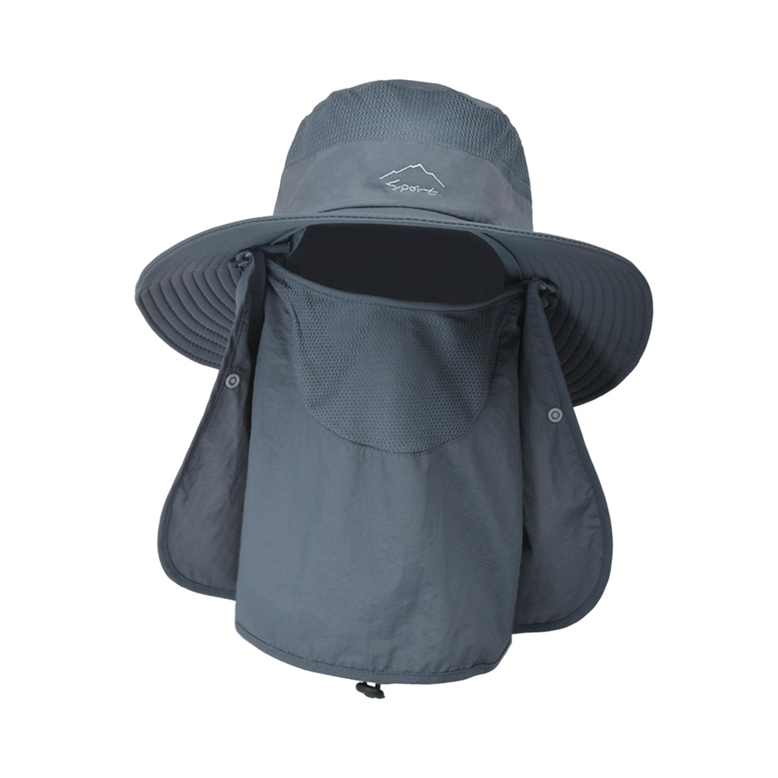Sun Hats Neck Cover and Mesh Breathable Bucket Hat with Strings