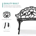 thumbnail image 4 of Tcbosik Vintage Patio Bench in Black, 38.5" Cast Aluminum Outdoor Bench for 2, for Garden, Deck, Front Porch, 4 of 9