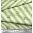 thumbnail image 3 of Soimoi Green Cotton Voile Fabric Cat & Wreath Stripe Decor Fabric Printed Yard 42 Inch Wide, 3 of 3