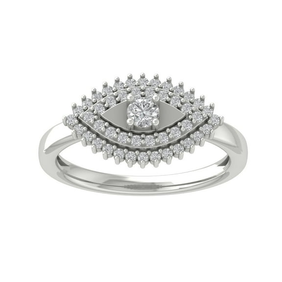 ARAIYA FINE JEWELRY 14K White Gold Round Diamond Band Ring (3/8 cttw, I2-I3 Clarity, I-J Color) Size 8