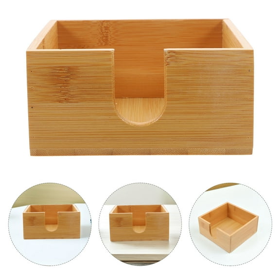 MIPCASE 1Pc Box for Big Napkins Bamboo Square Paper Storage for Kitchen Use