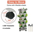 thumbnail image 5 of Space Saving 3-Tier Indoor Outdoor Vertical Stackable Plastic Herb and Flower Planters - Gray,2 Set, 5 of 11