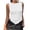 White, variant on Tank Top for Women Stylish Round Neck Asymmetrical Hanky Hem Sleeveless Cami Slim Fit Textured Sheer Blouse Feminine Summer Basic Vest
