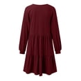 thumbnail image 5 of TSADFHJI Jupe en Jean Longue Robe Bohème pour Femmes Manches Courtes Col Rond avec Poches Robe Décontractée Imprimée Col Rond Robe Printemps m Rouge, 5 of 5