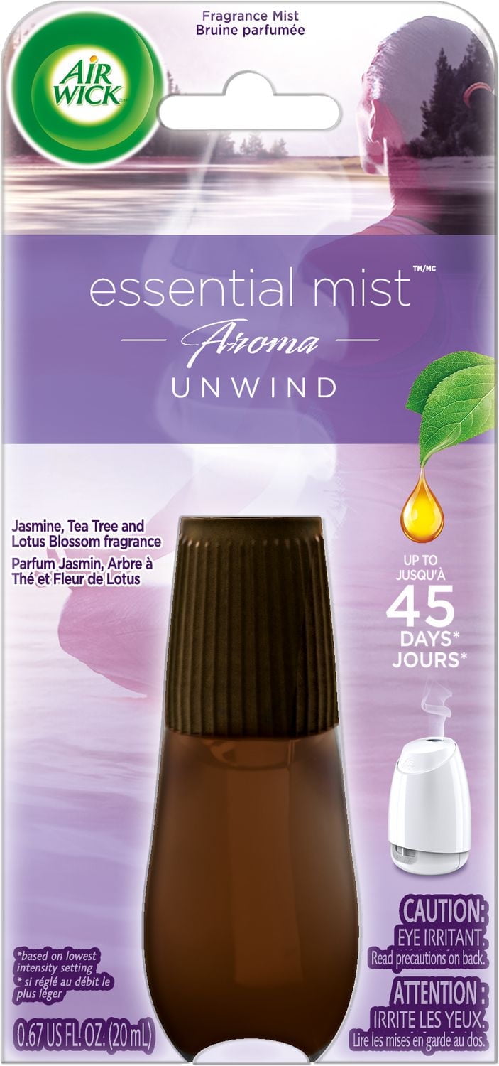 Recharge pour diffuseur d'huile parfumée Air Wick Essential Mist, Se détendre, 1 unité, assainisseur d'air, 20mL