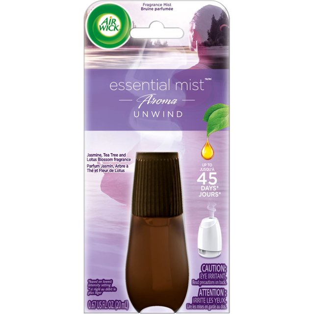 Air Wick Essential Mist Aroma Fragrance Oil Diffuser Refill, Unwind, Air Freshener