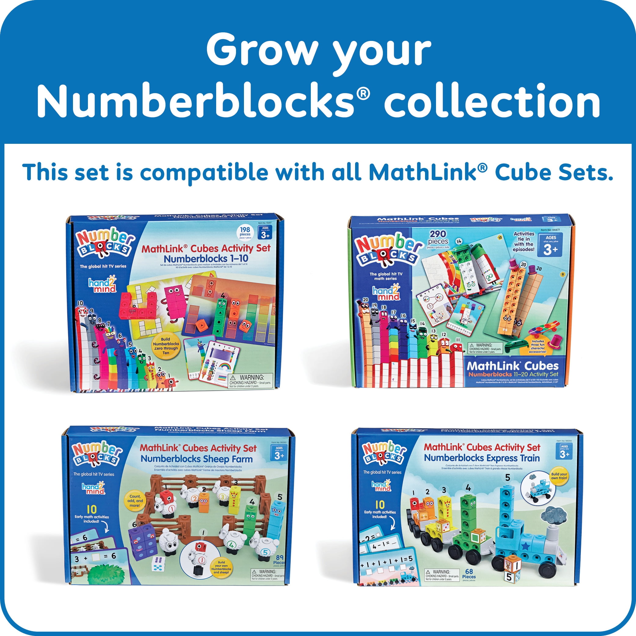 hand2mind Numberblocks Sheep Farm MathLink Cubes Activity Set