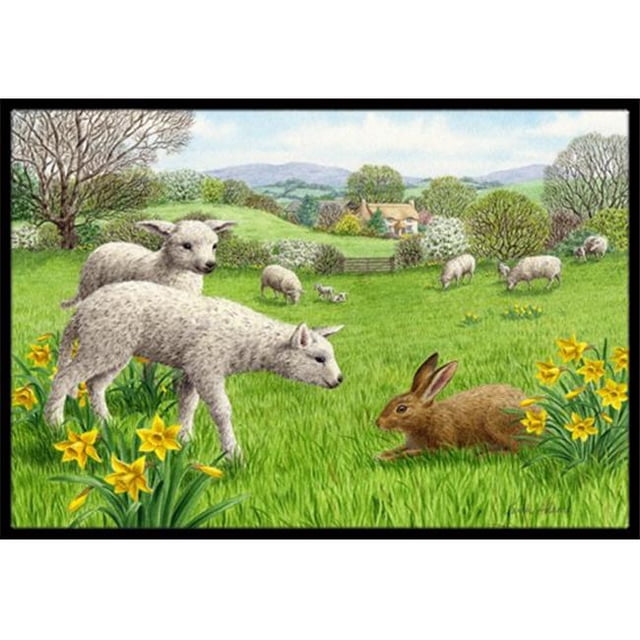 Carolines Treasures ASA2179MAT Lambs, Sheep & Rabbit Hare Indoor or Outdoor Mat, 18 x 27