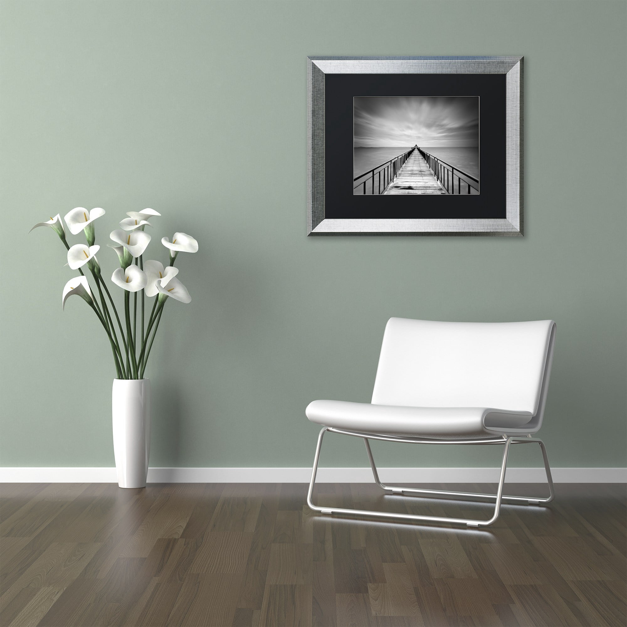 Michael de Guzman 'Withstand' Black Matted Framed Art