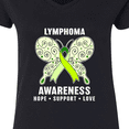 thumbnail image 4 of Inktastic Lymphoma Awareness Hope Support and Love Women's V-Neck T-Shirt, 4 of 5