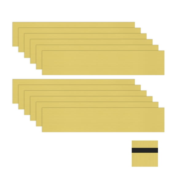 Uxcell 12-Pack Name Plate Engraving Blanks 1.3mm Thick 10x2 Inch Gold/Black