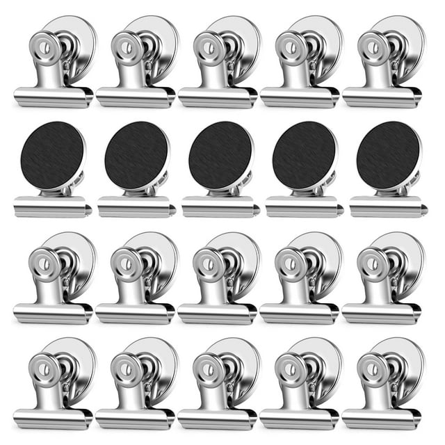 20 Pack Magnetic Clips for Refrigerator, Heavy Duty Fridge Magnet Clips, Scratch Free Metal Magnetic Clips for Whiteboard, Fridge, Kitchen, Office