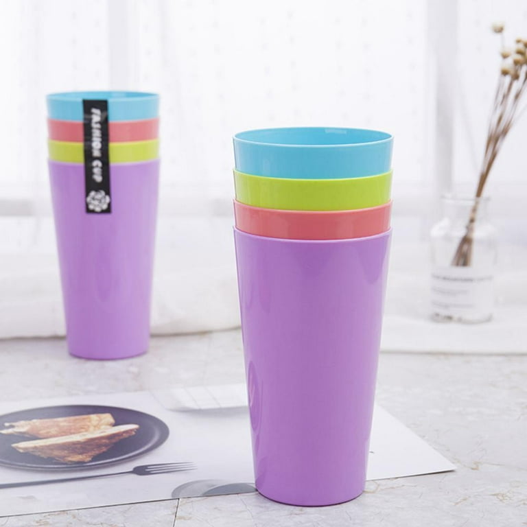 8pcs Reusable Rainbow Plastic Cup Set - Perfect Water Cups for