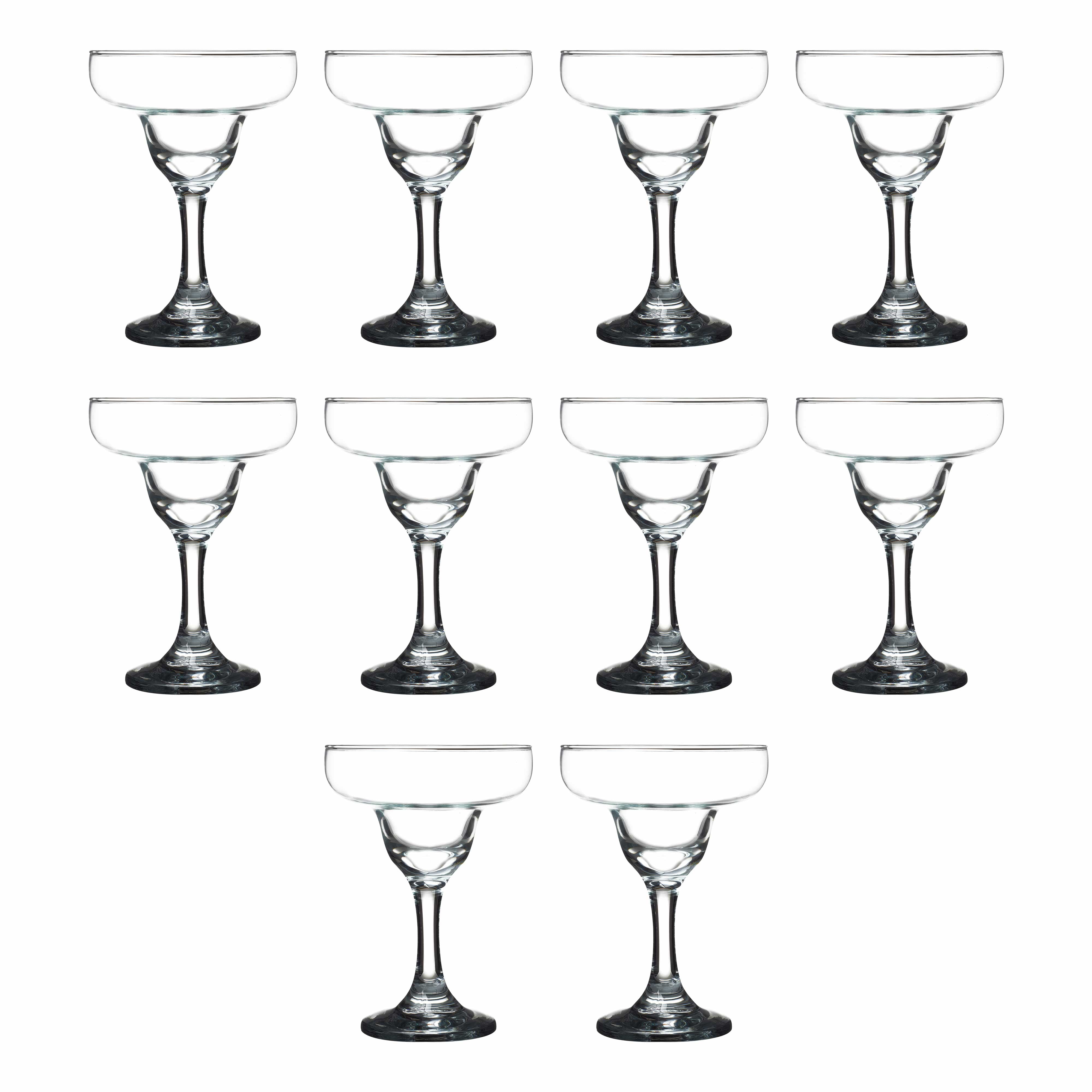 10 Margarita Glasses Set, 9 oz. Classic, Smooth, Barware, Glassware