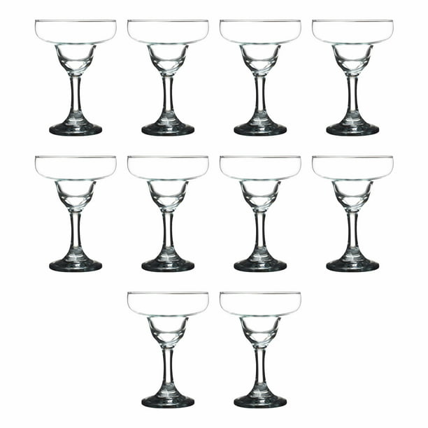 10 Margarita Glasses Set 9 Oz Classic Smooth Barware Glassware